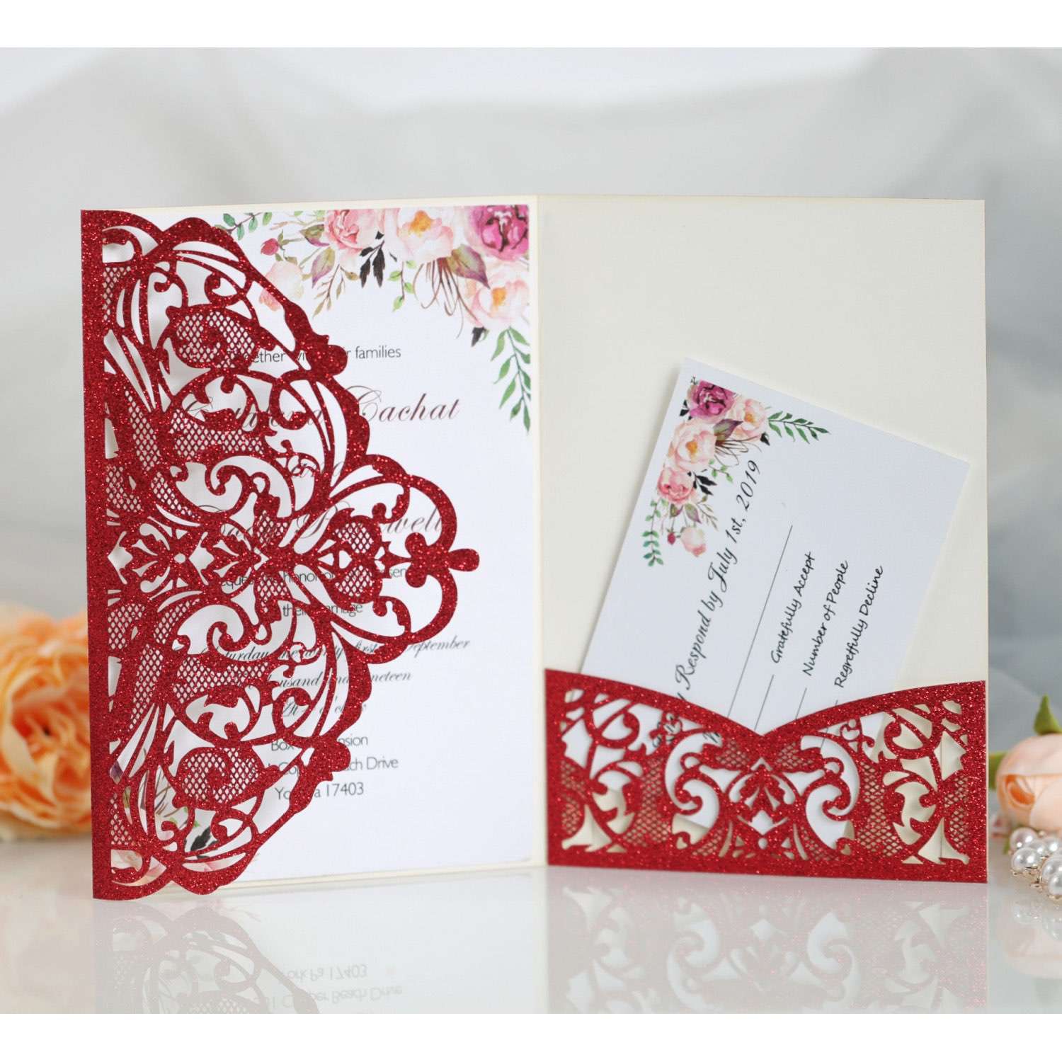 Silvery Business Card Marriage Invitation Card Laser Invitation